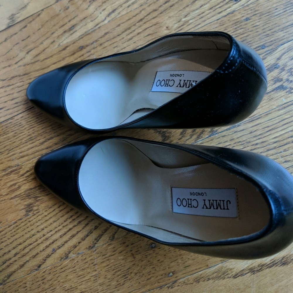 Jimmy Choo NWT Vikki kid leather black pumps - Picture 4 of 8